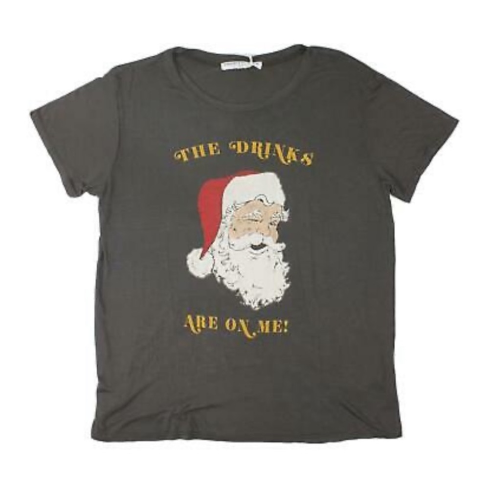 Project Social T Santa Drinks Tee NWT
